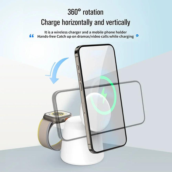 2 - in - 1 Foldable Magnetic Wireless Charger Stand - Aetheo Store