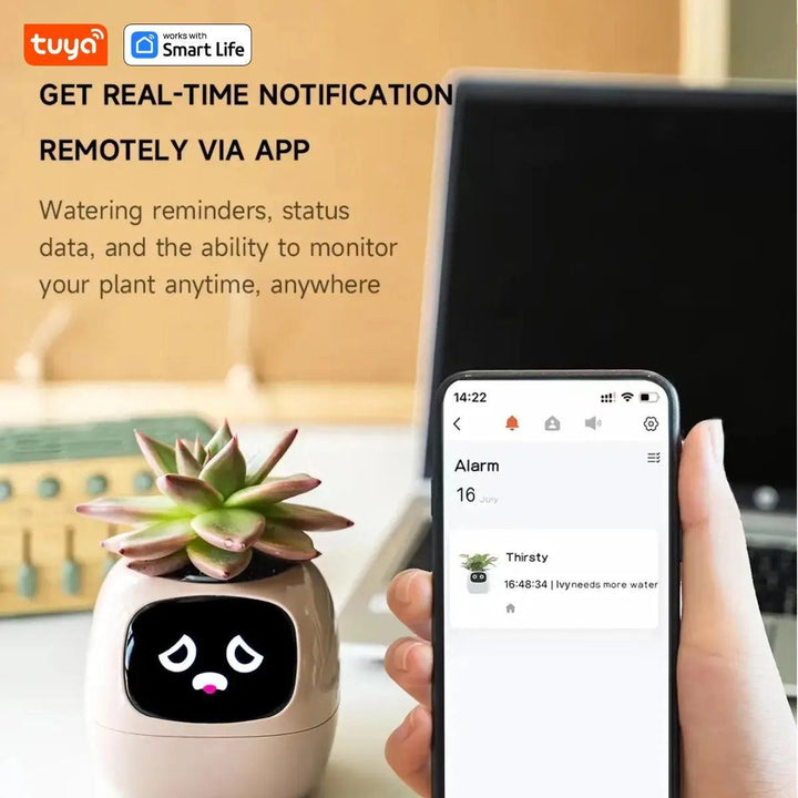 The Tuya Ivy Smart Plant Pot – AI - Driven Tuya Ivy Planter with Sensors & Expressions - Aetheo Store